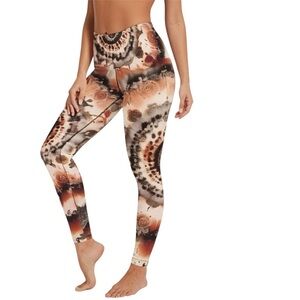 Mandala Print Tie Dye Yoga Leggings Women's Large